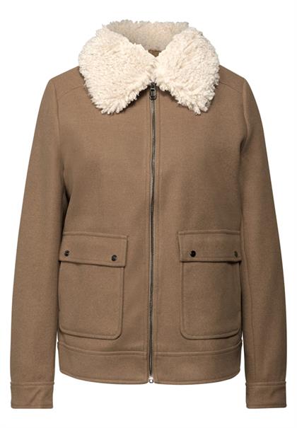 Jacke in Woll-Optik cookie brown