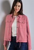 Jacke in Wolloptik sugar coral mel.