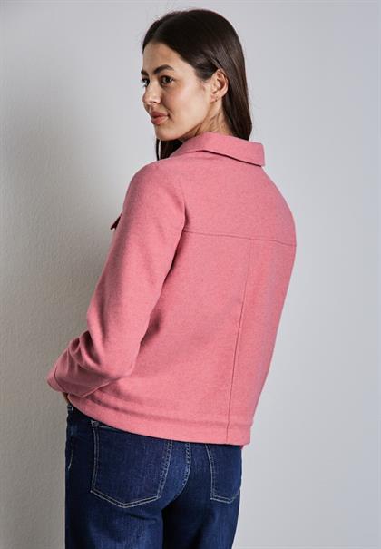 Jacke in Wolloptik sugar coral mel.