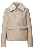 Jacke mit abnehmbarem Kragen soft sand mel.