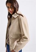 Jacke mit abnehmbarem Kragen soft sand mel.