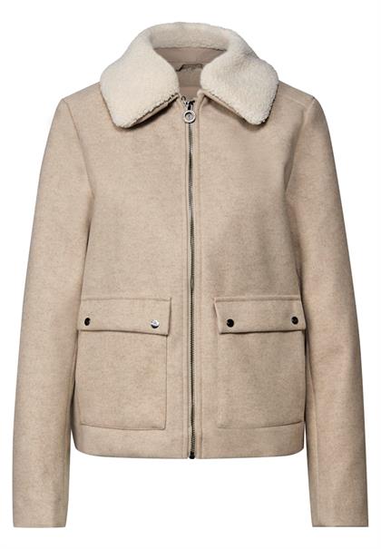 Jacke mit abnehmbarem Kragen soft sand mel.