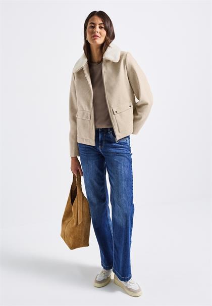 Jacke mit abnehmbarem Kragen soft sand mel.