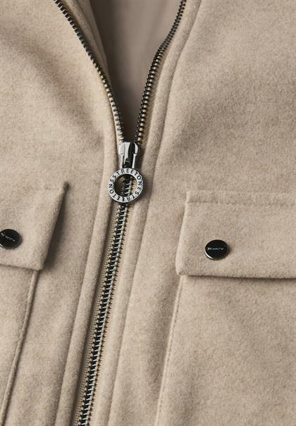Jacke mit abnehmbarem Kragen soft sand mel.