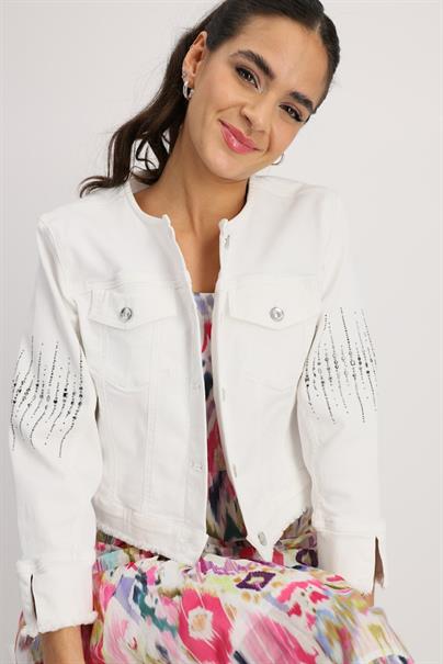 Jacke mit Fransen weiß