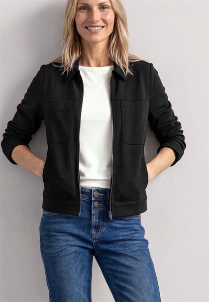 Jacke mit Hemdkragen und Brusttaschen black