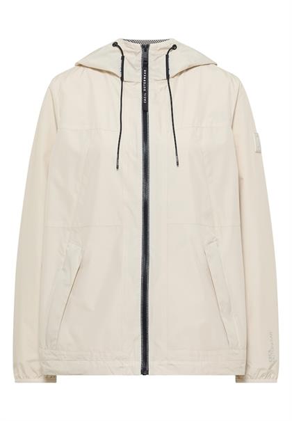 Jacke mit Kapuze und Tunnelzug dust beige