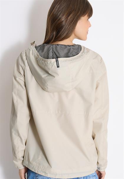 Jacke mit Kapuze und Tunnelzug dust beige