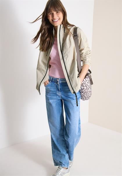 Jacke mit Kapuze und Tunnelzug dust beige