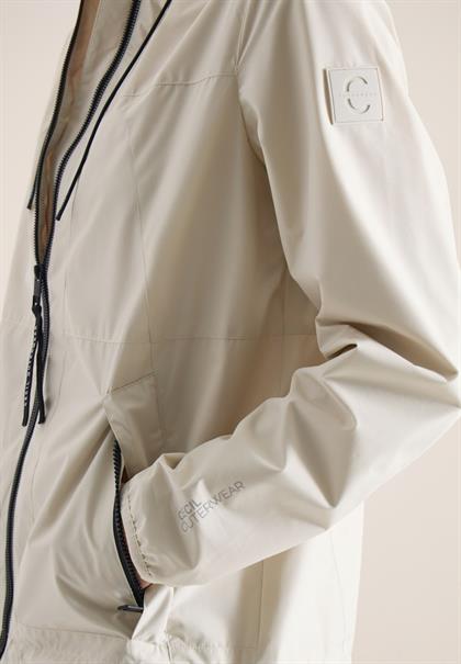 Jacke mit Kapuze und Tunnelzug dust beige