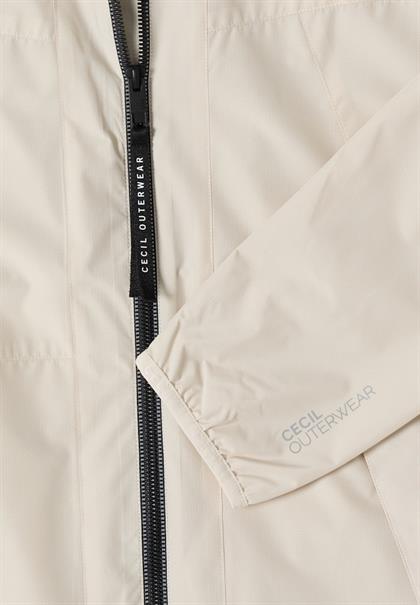 Jacke mit Kapuze und Tunnelzug dust beige