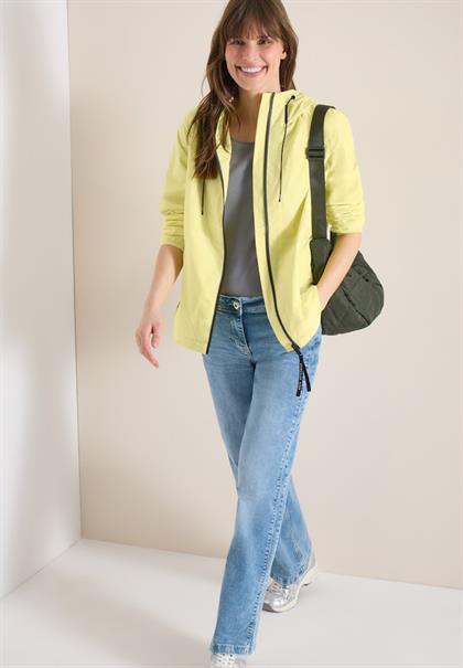 Jacke mit Kapuze und Tunnelzug iced yellow