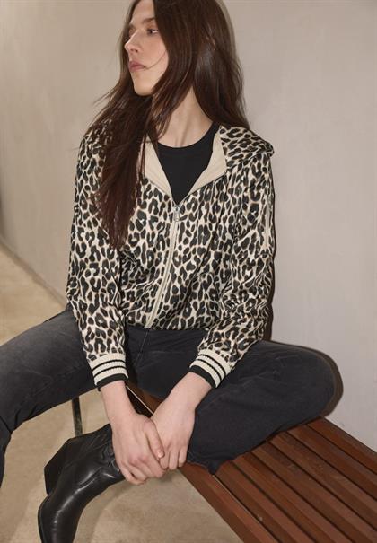 Jacke mit Leo-Muster black