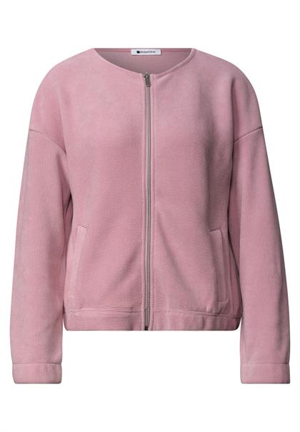 Jacke mit Rundhals in Cord-Optik vintage blush