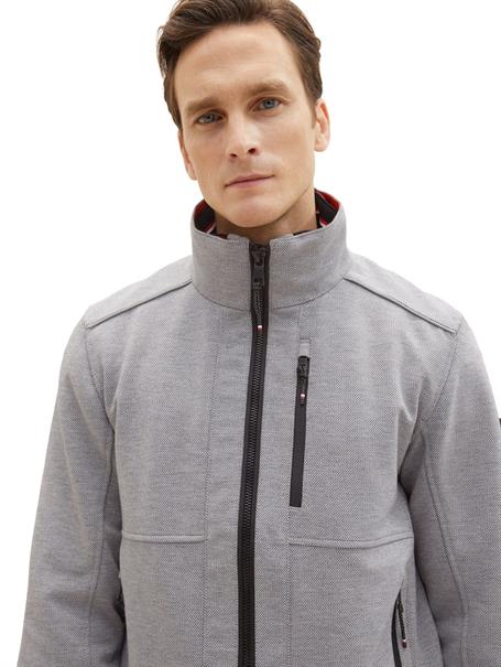 Jacke mit verdeckter Kapuze steel knitted structure