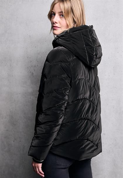 Jacke mit Wellen-Steppung black