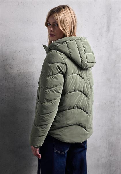 Jacke mit Wellen-Steppung lichen green