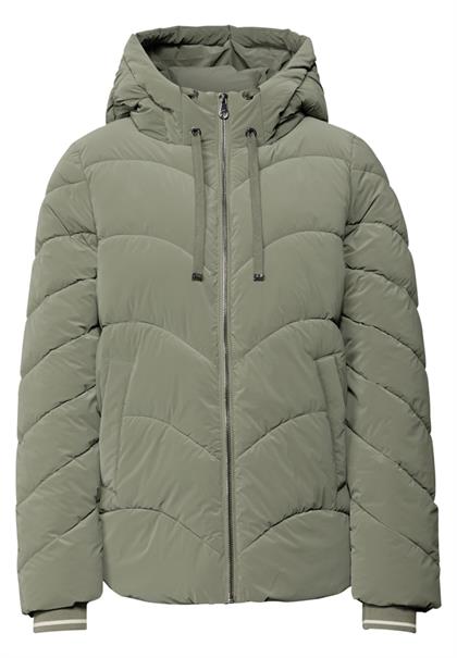 Jacke mit Wellen-Steppung lichen green