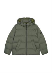Jacket, puffer, short, det. hood, welt pockets copley brown