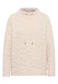 Jacquard Funnel Neck Shirt pearl beige