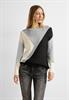 Jacquard Strickpullover black melange