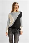 Jacquard Strickpullover black melange