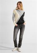 Jacquard Strickpullover black melange
