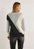 Jacquard Strickpullover black melange