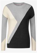 Jacquard Strickpullover black melange