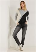 Jacquard Strickpullover black melange