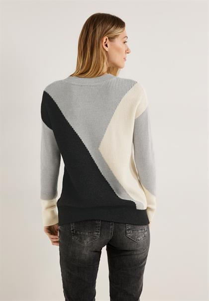 Jacquard Strickpullover black melange
