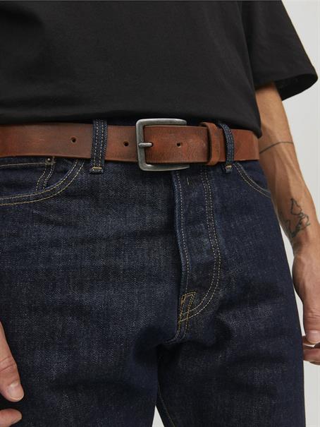 JACVICTOR LEATHER BELT NOOS mocha bisque