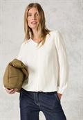 Jaquard-Bluse vanilla white
