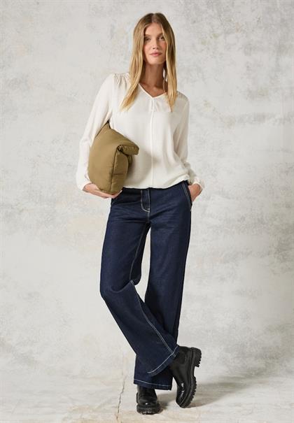 Jaquard-Bluse vanilla white