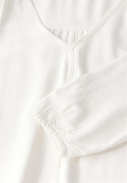 Jaquard-Bluse vanilla white