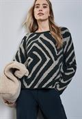 Jaquard-Pullover cool vintage green