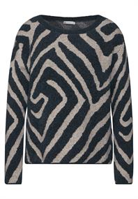 Jaquard-Pullover cool vintage green