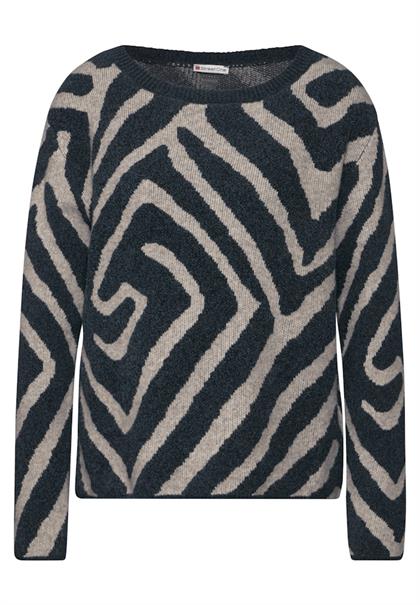 Jaquard-Pullover cool vintage green