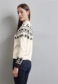 Jaquard Pullover cream white melange