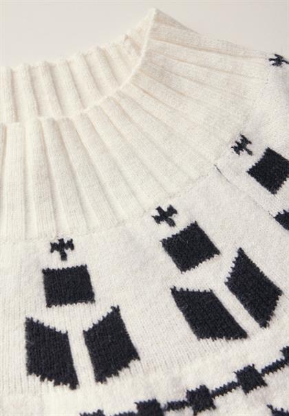 Jaquard Pullover cream white melange