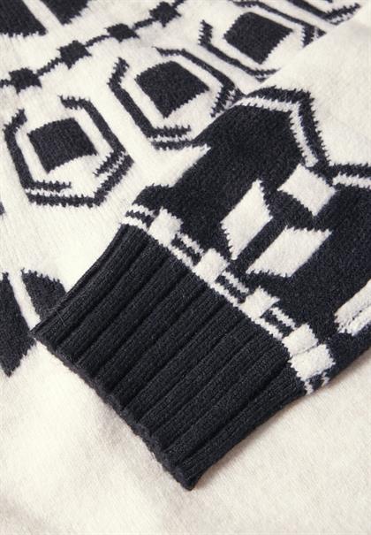 Jaquard Pullover cream white melange