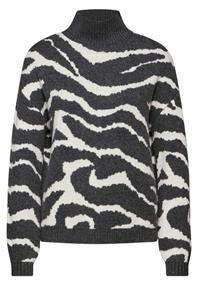 Jaquard Pullover gravel grey mel.