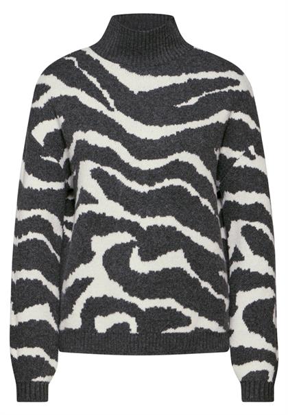 Jaquard Pullover gravel grey mel.