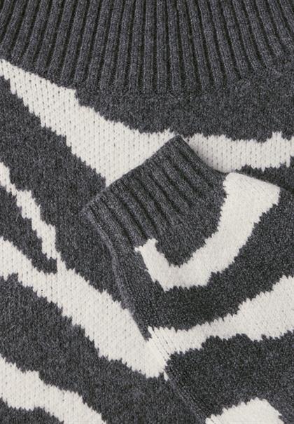 Jaquard Pullover gravel grey mel.