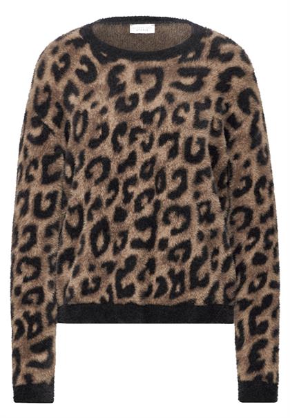 Jaquard-Pullover mocha kiss