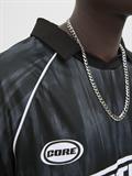 JCORETREAT AOP MESH OPEN COLLAR POLO LN black