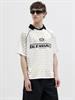 JCORETREAT AOP MESH OPEN COLLAR POLO LN cloud dancer