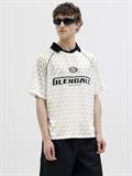 JCORETREAT AOP MESH OPEN COLLAR POLO LN cloud dancer