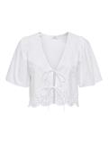 JDYALICE S/S TIE TOP WVN bright white