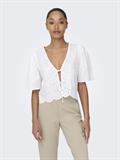 JDYALICE S/S TIE TOP WVN bright white